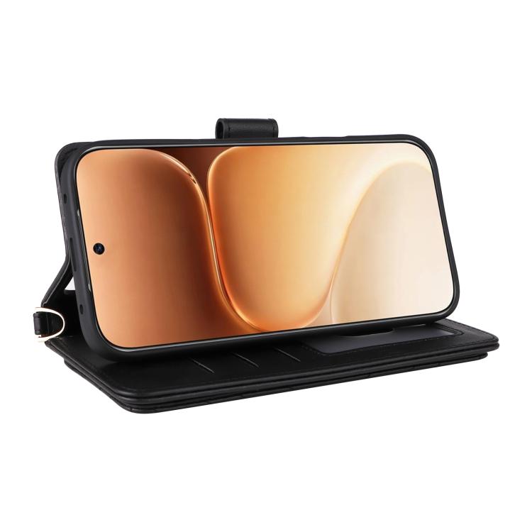 For Honor 600 / 600 Pro Global Multifunctional 6-Card Slots Leather Phone Case with Wrist Strap