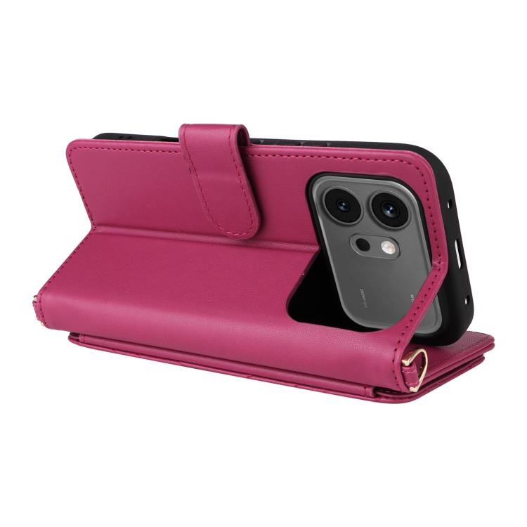 For Honor 600 / 600 Pro Global Multifunctional 6-Card Slots Leather Phone Case with Wrist Strap