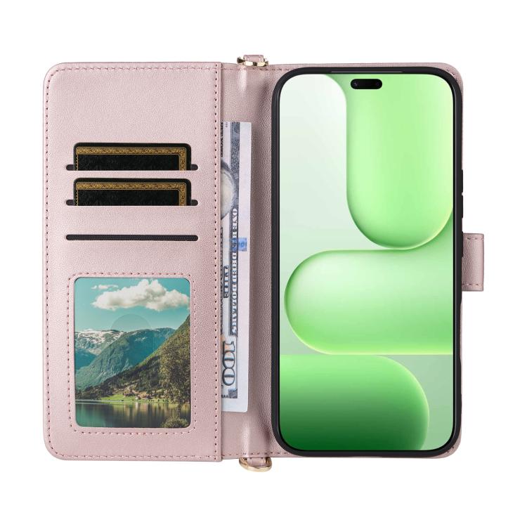 For Honor 600 Lite Global Multifunctional 6-Card Slots Leather Phone Case with Wrist Strap