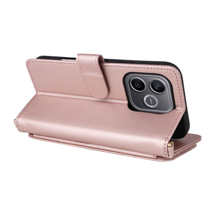 For Honor 600 Lite Global Multifunctional 6-Card Slots Leather Phone Case with Wrist Strap