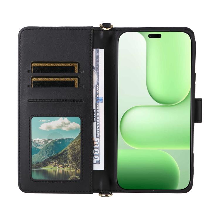 For Honor 600 Lite Global Multifunctional 6-Card Slots Leather Phone Case with Wrist Strap