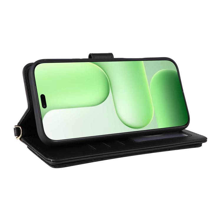 For Honor 600 Lite Global Multifunctional 6-Card Slots Leather Phone Case with Wrist Strap