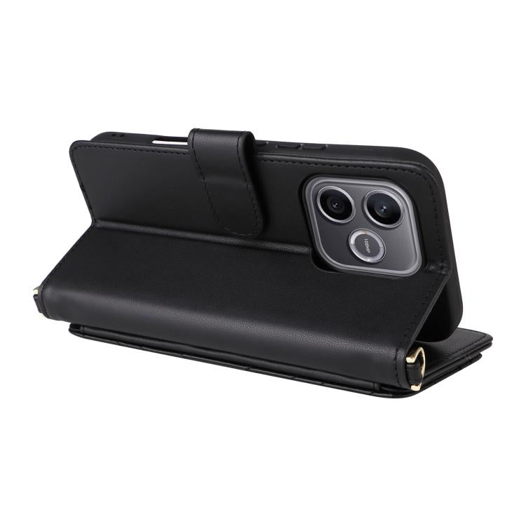 For Honor 600 Lite Global Multifunctional 6-Card Slots Leather Phone Case with Wrist Strap
