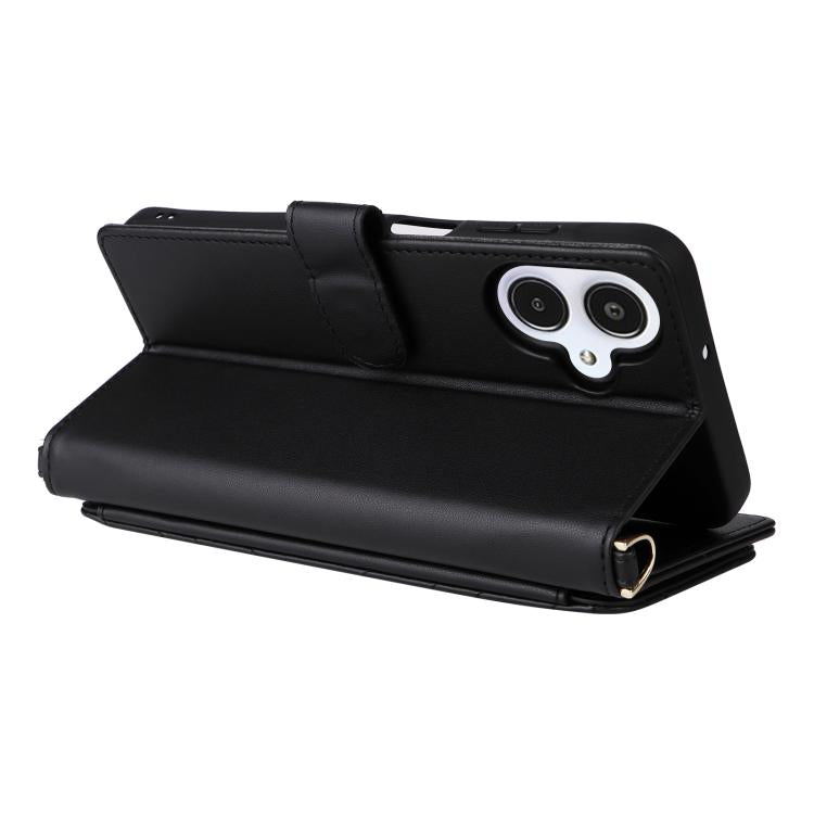 For Samsung Galaxy A25 5G JP Multifunctional 6-Card Slots Leather Phone Case with Wrist Strap