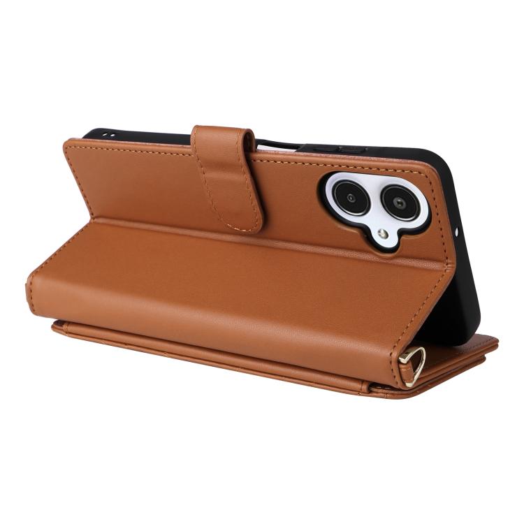 For Samsung Galaxy A25 5G JP Multifunctional 6-Card Slots Leather Phone Case with Wrist Strap