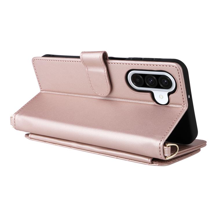 For Samsung Galaxy A26 5G Multifunctional 6-Card Slots Leather Phone Case with Wrist Strap