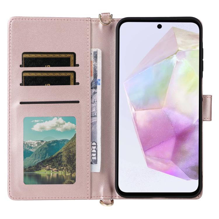For Samsung Galaxy A17 5G Multifunctional 6-Card Slots Leather Phone Case with Wrist Strap
