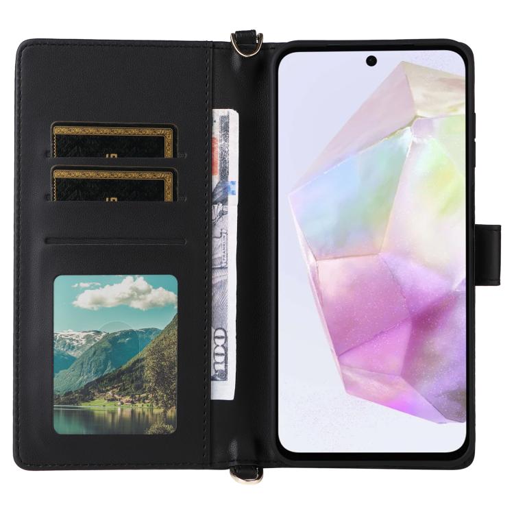 For Samsung Galaxy A17 5G Multifunctional 6-Card Slots Leather Phone Case with Wrist Strap