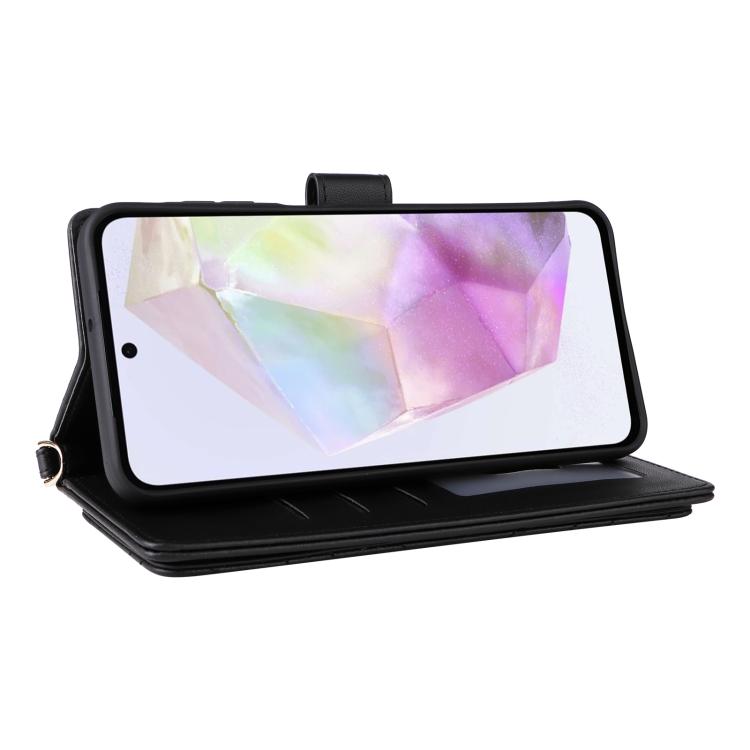 For Samsung Galaxy A17 5G Multifunctional 6-Card Slots Leather Phone Case with Wrist Strap