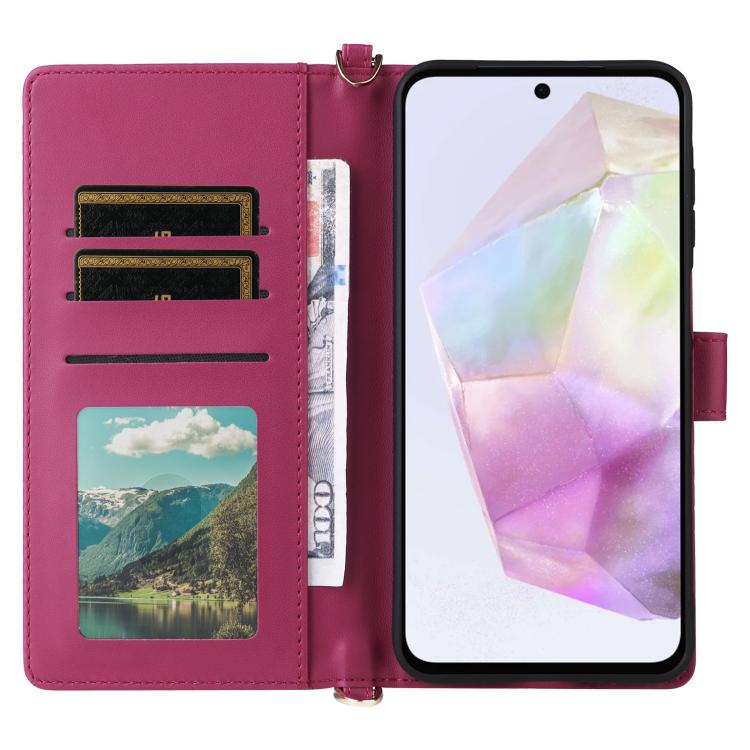 For Samsung Galaxy A17 5G Multifunctional 6-Card Slots Leather Phone Case with Wrist Strap