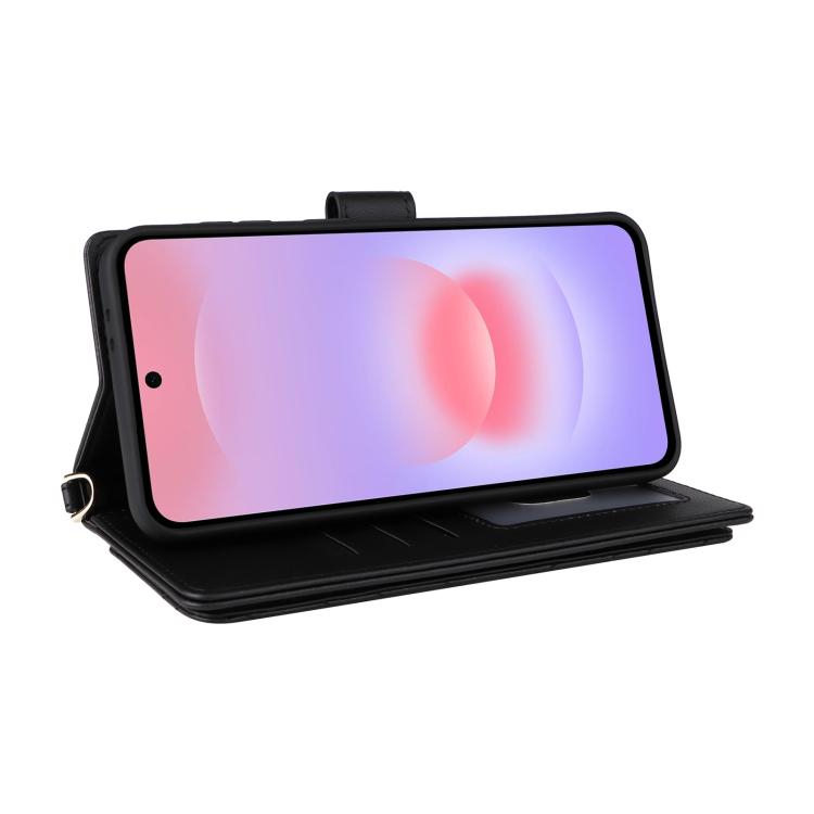 For Samsung Galaxy A37 5G Multifunctional 6-Card Slots Leather Phone Case with Wrist Strap