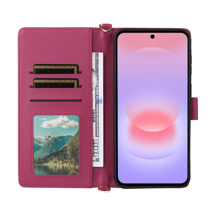 For Samsung Galaxy A37 5G Multifunctional 6-Card Slots Leather Phone Case with Wrist Strap