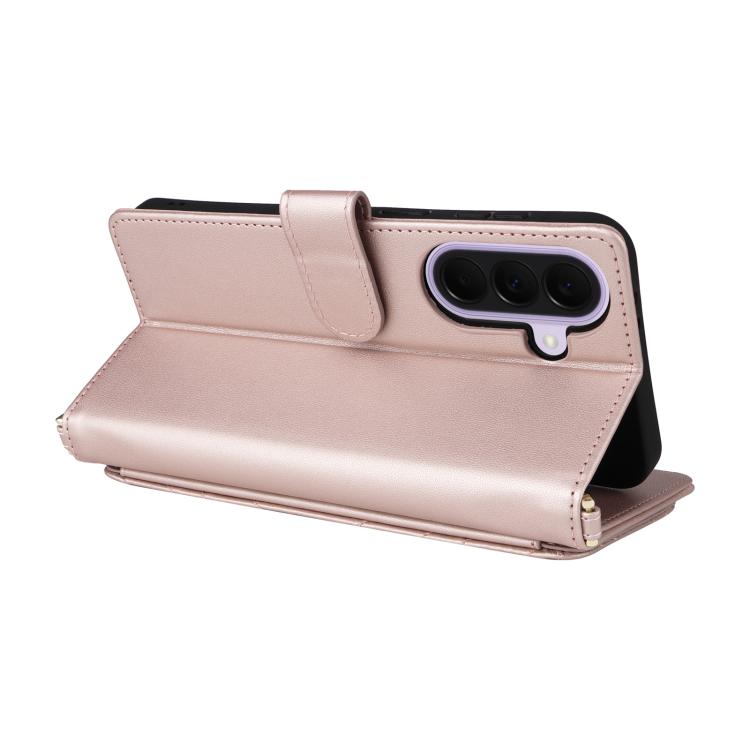 For Samsung Galaxy A57 5G Multifunctional 6-Card Slots Leather Phone Case with Wrist Strap