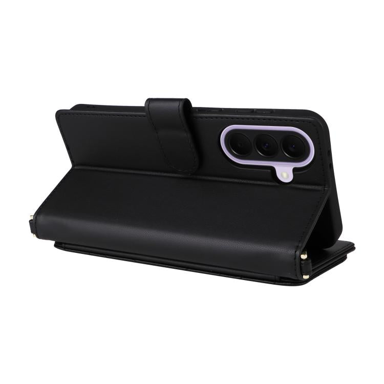 For Samsung Galaxy A57 5G Multifunctional 6-Card Slots Leather Phone Case with Wrist Strap