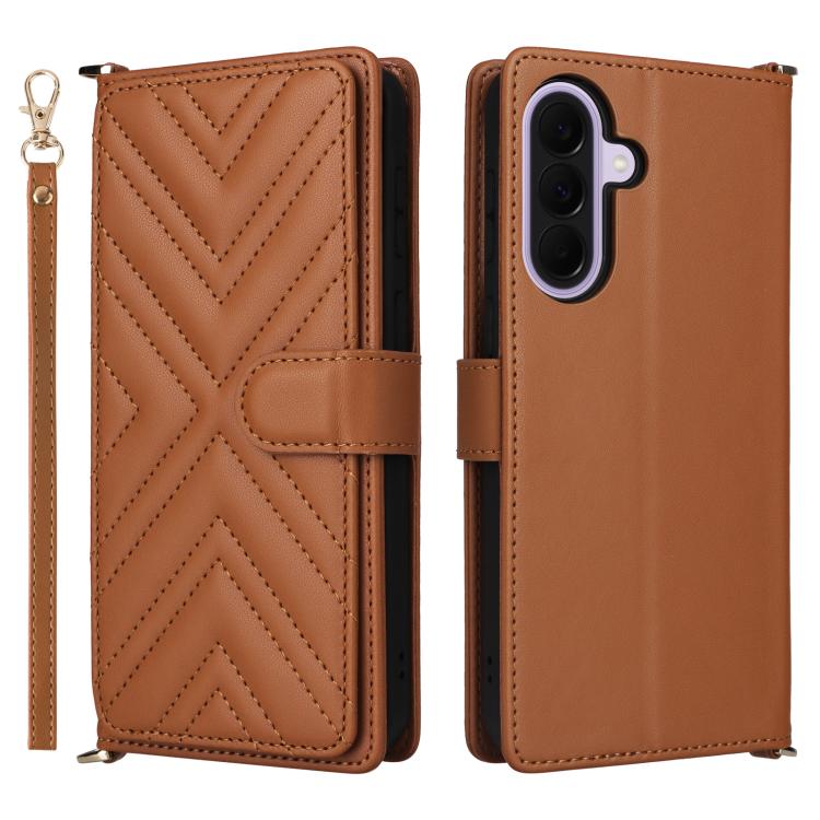 For Samsung Galaxy A57 5G Multifunctional 6-Card Slots Leather Phone Case with Wrist Strap