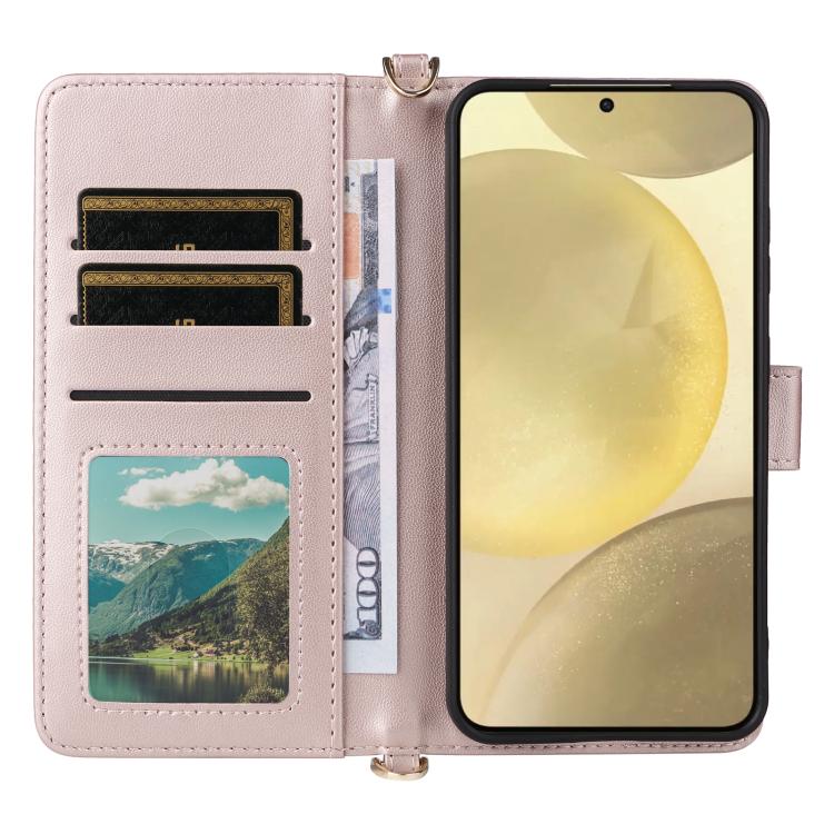 For Samsung Galaxy S25 5G Multifunctional 6-Card Slots Leather Phone Case with Wrist Strap