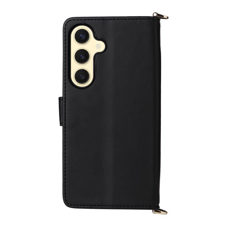 For Samsung Galaxy S25 5G Multifunctional 6-Card Slots Leather Phone Case with Wrist Strap