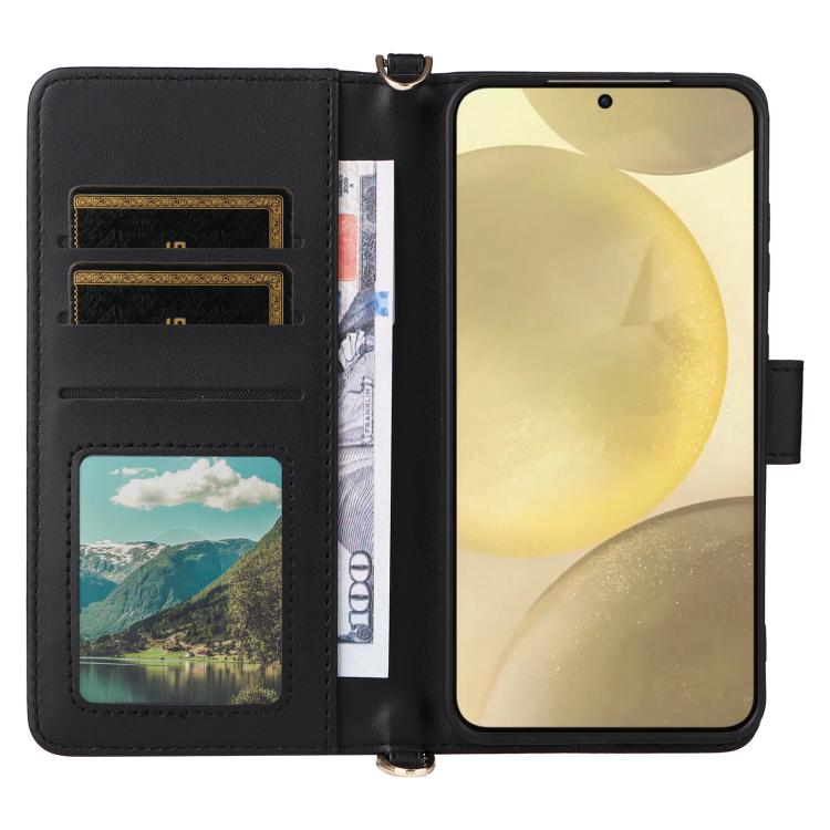 For Samsung Galaxy S25 5G Multifunctional 6-Card Slots Leather Phone Case with Wrist Strap