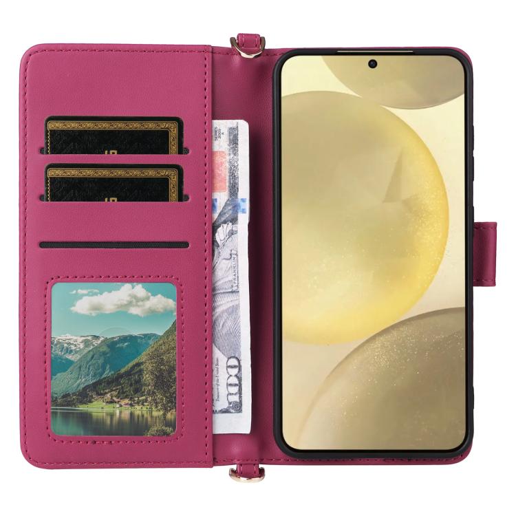 For Samsung Galaxy S25 5G Multifunctional 6-Card Slots Leather Phone Case with Wrist Strap