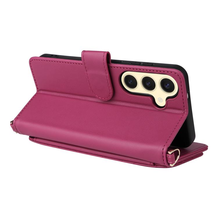 For Samsung Galaxy S25 5G Multifunctional 6-Card Slots Leather Phone Case with Wrist Strap