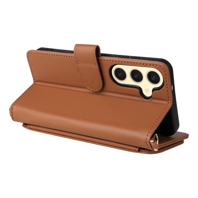 For Samsung Galaxy S25 5G Multifunctional 6-Card Slots Leather Phone Case with Wrist Strap
