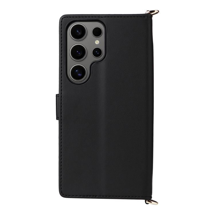 For Samsung Galaxy S25 Ultra 5G Multifunctional 6-Card Slots Leather Phone Case with Wrist Strap