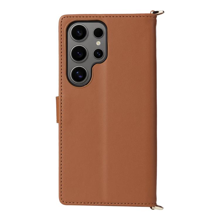 For Samsung Galaxy S25 Ultra 5G Multifunctional 6-Card Slots Leather Phone Case with Wrist Strap