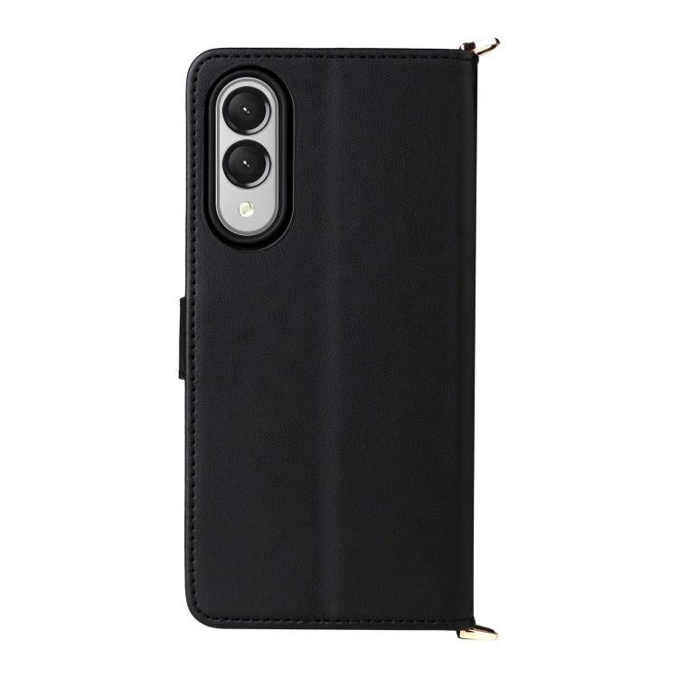 For Samsung Galaxy S25 Edge 5G Multifunctional 6-Card Slots Leather Phone Case with Wrist Strap