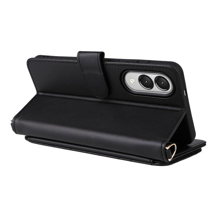 For Samsung Galaxy S25 Edge 5G Multifunctional 6-Card Slots Leather Phone Case with Wrist Strap