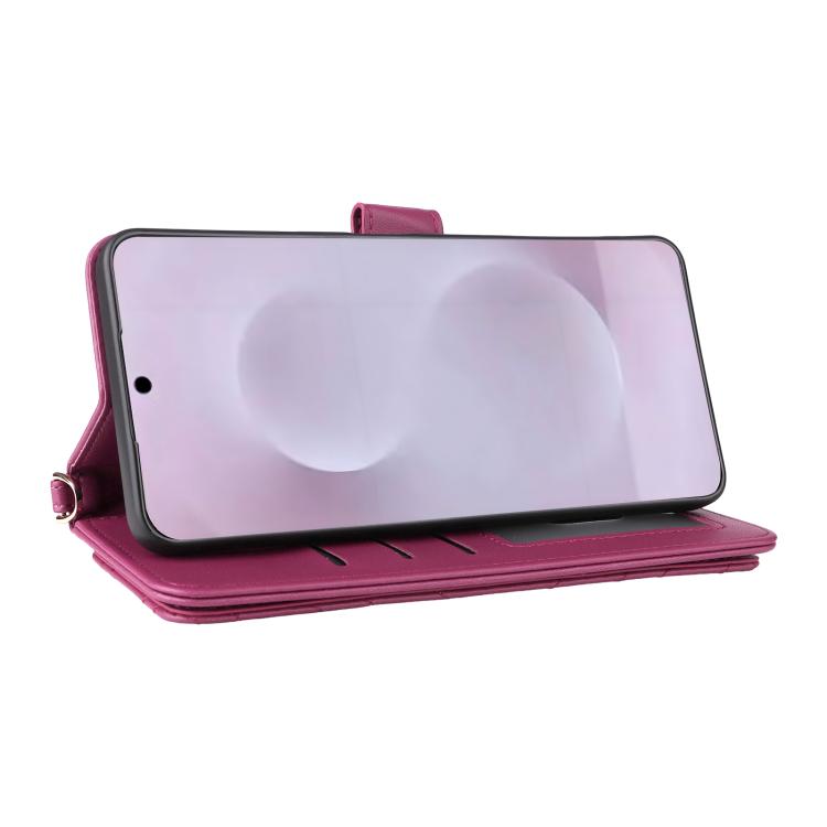 For Samsung Galaxy S25 Edge 5G Multifunctional 6-Card Slots Leather Phone Case with Wrist Strap