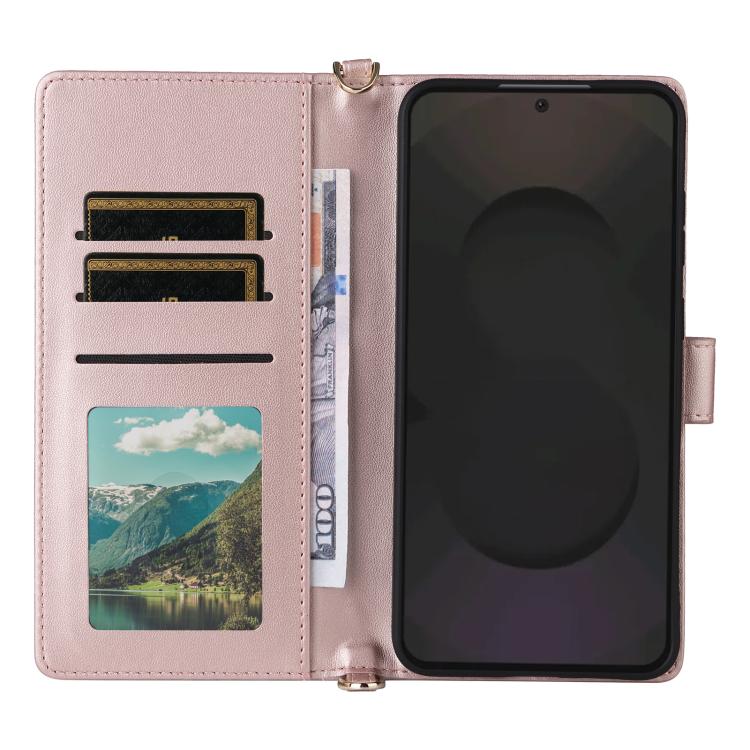 For Samsung Galaxy S25 FE 5G Multifunctional 6-Card Slots Leather Phone Case with Wrist Strap