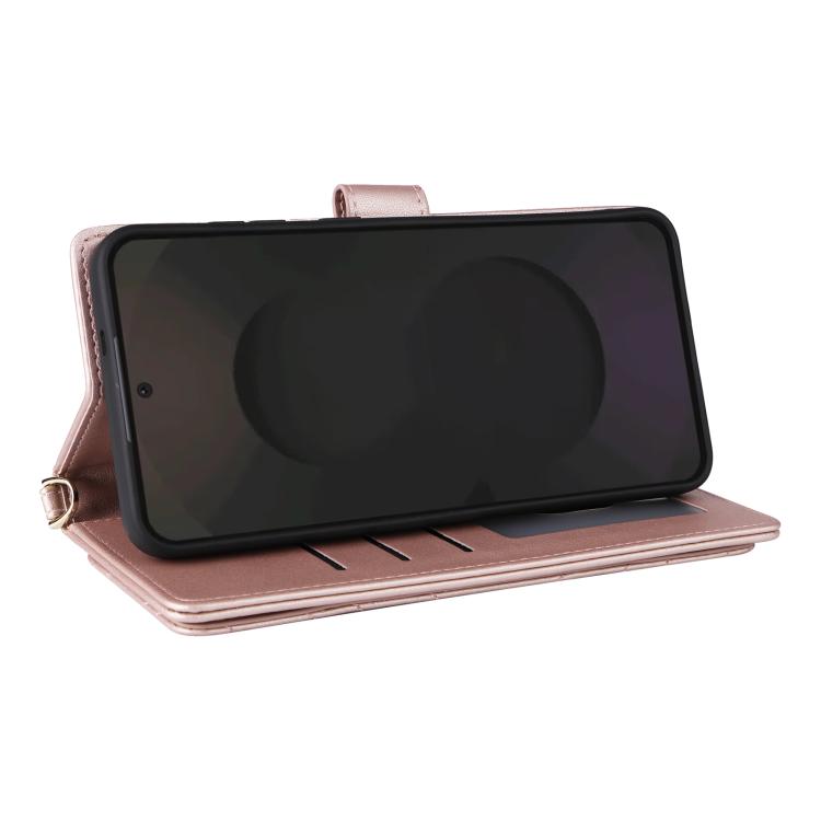 For Samsung Galaxy S25 FE 5G Multifunctional 6-Card Slots Leather Phone Case with Wrist Strap