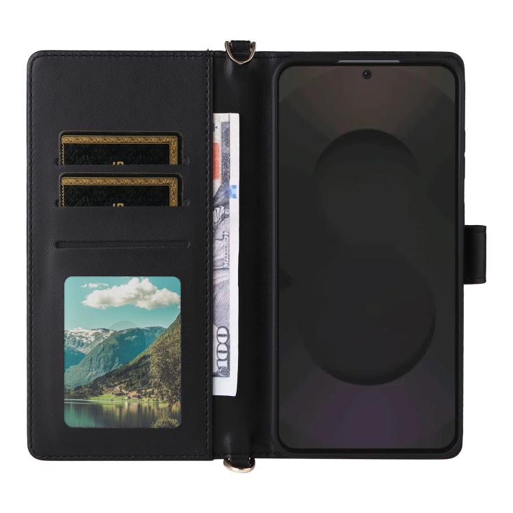 For Samsung Galaxy S25 FE 5G Multifunctional 6-Card Slots Leather Phone Case with Wrist Strap