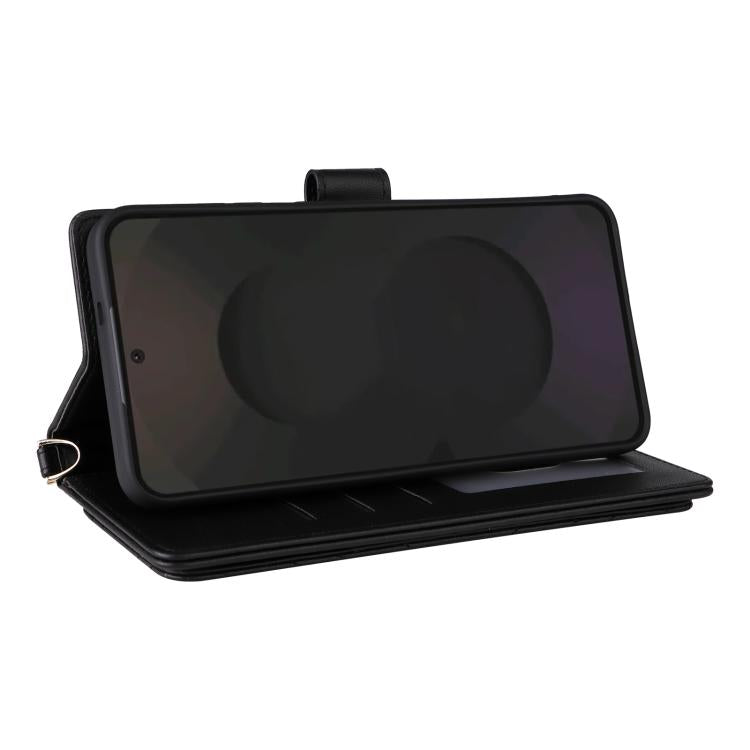 For Samsung Galaxy S25 FE 5G Multifunctional 6-Card Slots Leather Phone Case with Wrist Strap