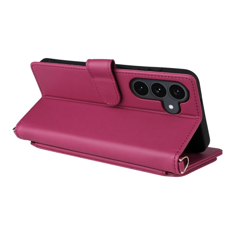 For Samsung Galaxy S25 FE 5G Multifunctional 6-Card Slots Leather Phone Case with Wrist Strap