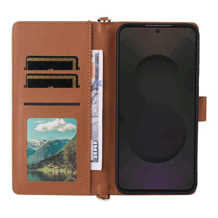 For Samsung Galaxy S25 FE 5G Multifunctional 6-Card Slots Leather Phone Case with Wrist Strap