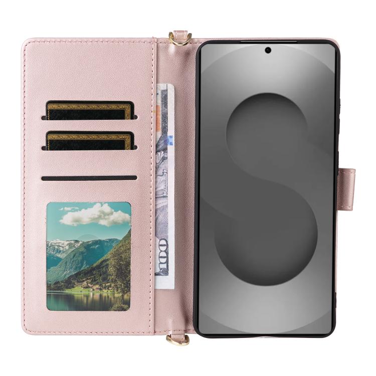 For Samsung Galaxy S26 Ultra 5G Multifunctional 6-Card Slots Leather Phone Case with Wrist Strap