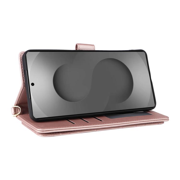 For Samsung Galaxy S26 Ultra 5G Multifunctional 6-Card Slots Leather Phone Case with Wrist Strap