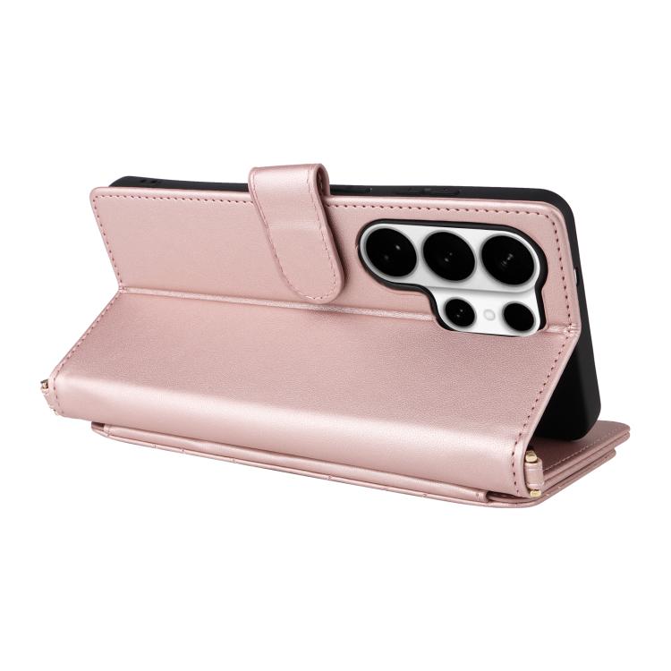 For Samsung Galaxy S26 Ultra 5G Multifunctional 6-Card Slots Leather Phone Case with Wrist Strap