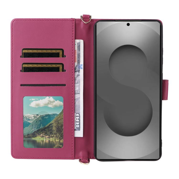 For Samsung Galaxy S26 Ultra 5G Multifunctional 6-Card Slots Leather Phone Case with Wrist Strap