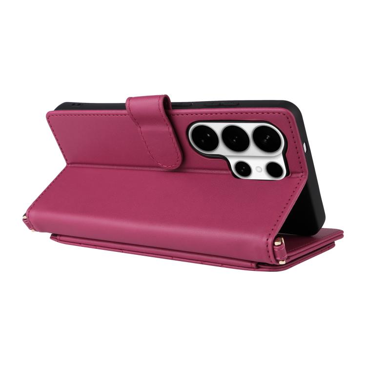 For Samsung Galaxy S26 Ultra 5G Multifunctional 6-Card Slots Leather Phone Case with Wrist Strap