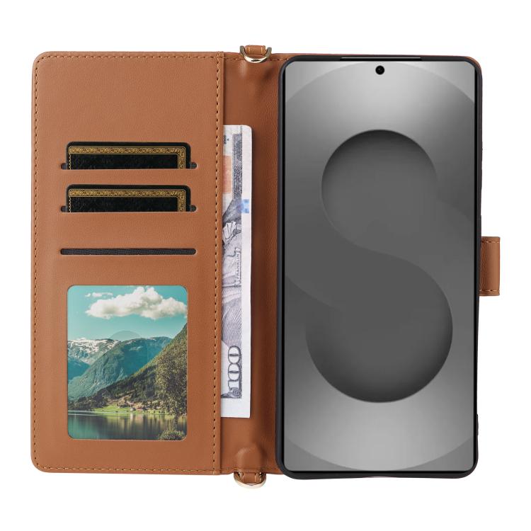 For Samsung Galaxy S26 Ultra 5G Multifunctional 6-Card Slots Leather Phone Case with Wrist Strap