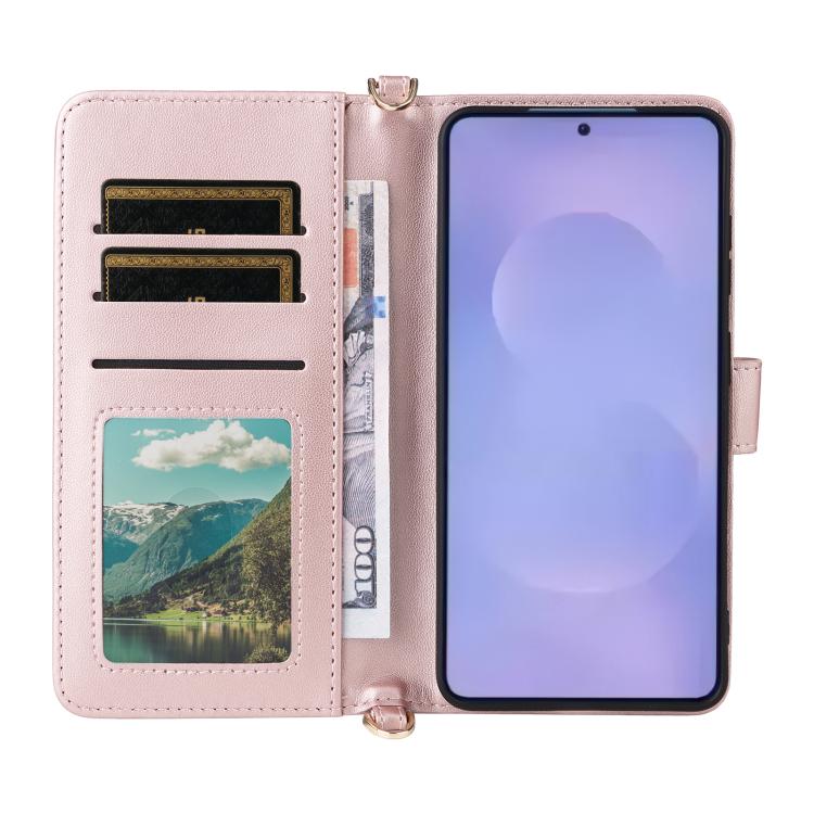 For Samsung Galaxy S26+ 5G Multifunctional 6-Card Slots Leather Phone Case with Wrist Strap