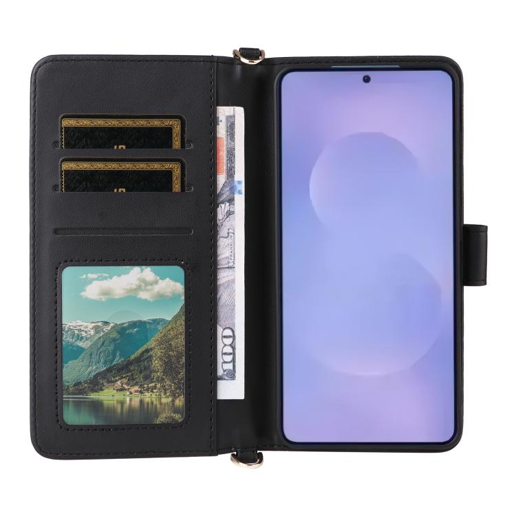 For Samsung Galaxy S26+ 5G Multifunctional 6-Card Slots Leather Phone Case with Wrist Strap
