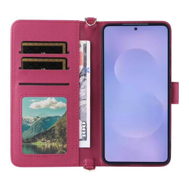 For Samsung Galaxy S26+ 5G Multifunctional 6-Card Slots Leather Phone Case with Wrist Strap