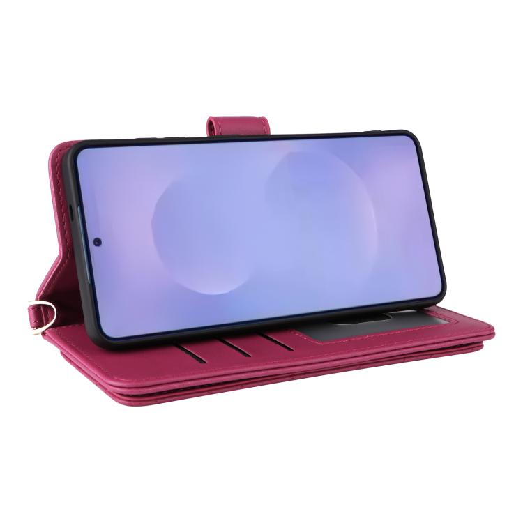 For Samsung Galaxy S26+ 5G Multifunctional 6-Card Slots Leather Phone Case with Wrist Strap