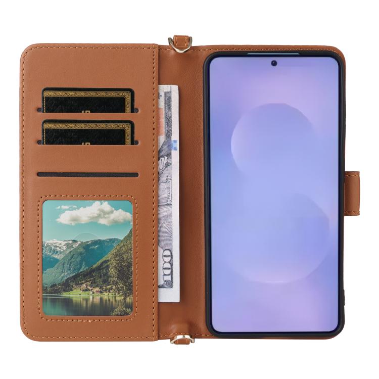 For Samsung Galaxy S26+ 5G Multifunctional 6-Card Slots Leather Phone Case with Wrist Strap