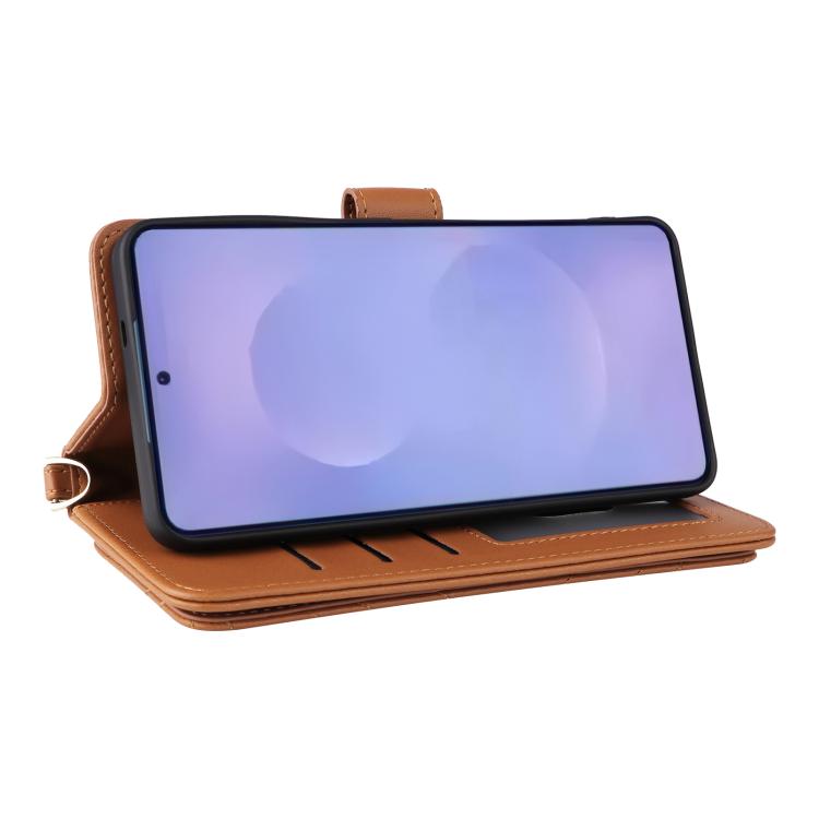 For Samsung Galaxy S26+ 5G Multifunctional 6-Card Slots Leather Phone Case with Wrist Strap