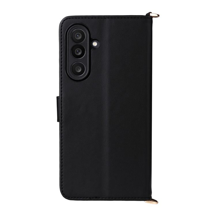 For Samsung Galaxy M56 5G Multifunctional 6-Card Slots Leather Phone Case with Wrist Strap