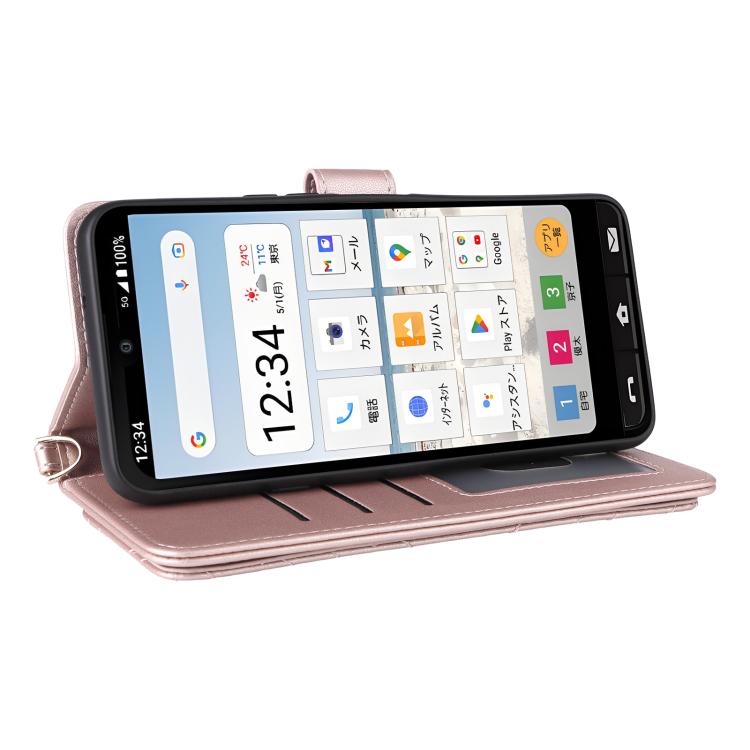For Sharp Basio Active3 Multifunctional 6-Card Slots Leather Phone Case with Wrist Strap